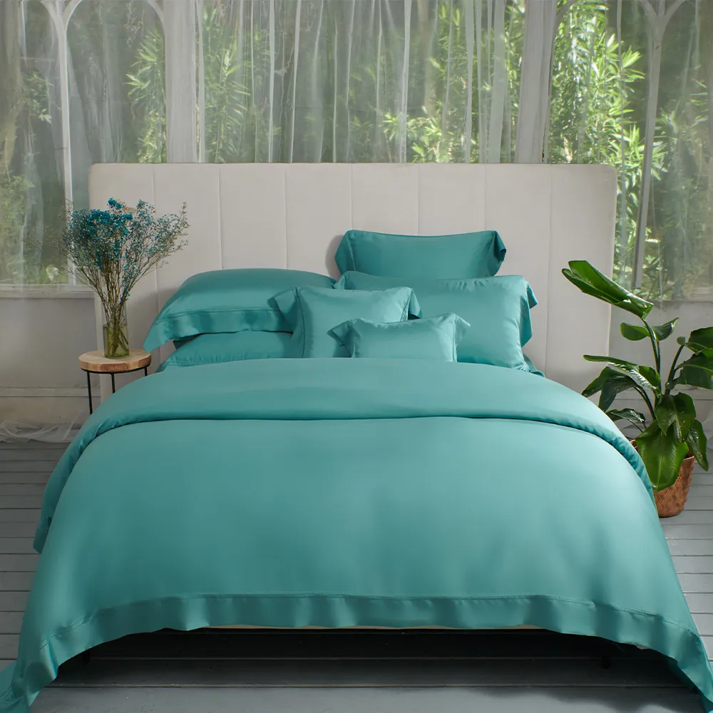 【Tonia Nicole 東妮寢飾】環保印染100%萊賽爾天絲被套床包組-綠松石(加大)