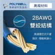 【POLYWELL】POLYWELL CAT8 40Gbps 超高速網路編織線 2米(鍍金外殼編織線)