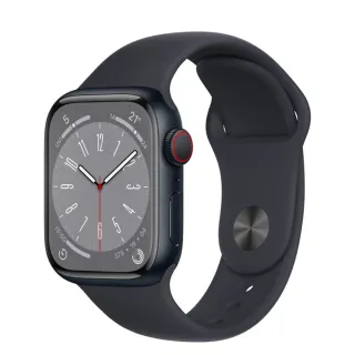 充電全配組【Apple 蘋果】Apple Watch S8 LTE 41mm(鋁金屬錶殼搭配運動型錶帶)