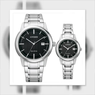 【CITIZEN 星辰】簡約商務 光動能情侶手錶 對錶(AW1231-66A+FE1081-67A)