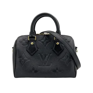 【Louis Vuitton 路易威登】Speedy 20 全皮壓紋手提斜背二用包(M58953-黑)