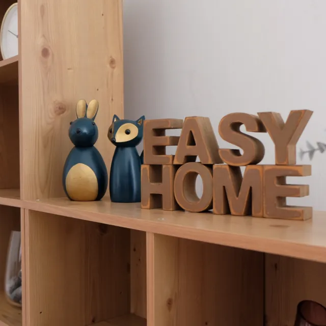 【EASY HOME】台灣製 -12格實芯可調式書櫃採E1板材-北歐原木色(書櫃 置物櫃 收納櫃 展示櫃 組合櫃)