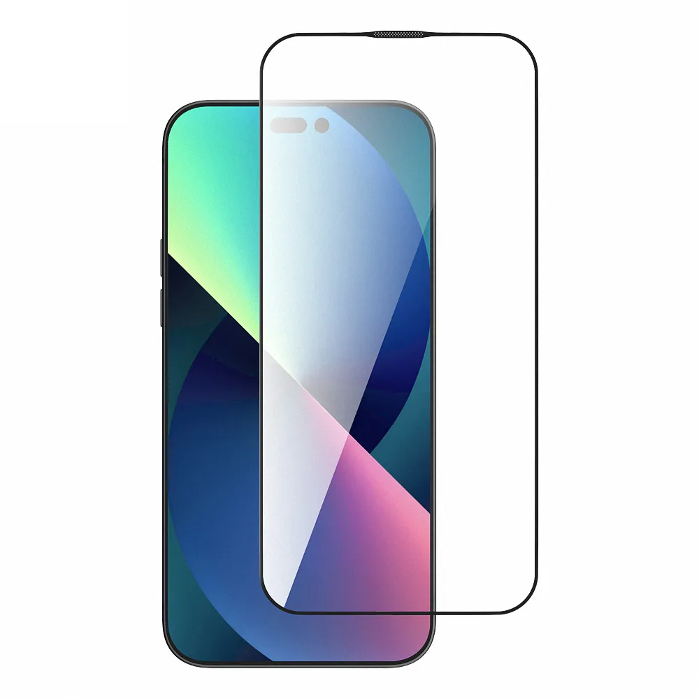 【DEVIA】iPhone 14 Pro Max 6.7吋高清全屏鋼化玻璃保護貼-黑色(90度彎曲抗折抗碎)