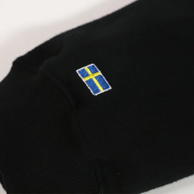 【SCANDINAVIAN FOREST 北歐小刺蝟】小標繡章刺蝟雙面磨毛純棉大學T(黑色)