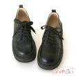 【amai】休閒氣質厚底樂福鞋 懶人鞋 鬆糕鞋 休閒鞋 紳士鞋 牛津鞋 增高 大尺碼 ST111-9BK(黑色)
