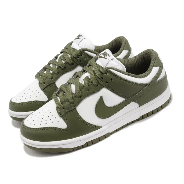 【NIKE 耐吉】Wmns Dunk Low 女鞋 男鞋 橄欖綠 墨綠 白 經典 低筒 皮革 Medium Olive(DD1503-120)