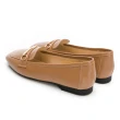【GDC】經典英倫風真皮素色平底包鞋-棕色(124899-62)