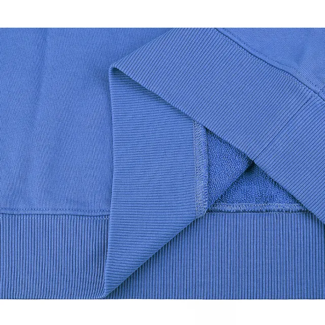 【MM6 MAISON MARGIELA】MM6 Maison Margiela字母LOGO棉質長袖連帽T恤(女款/藍)