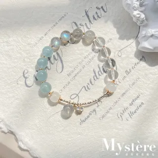 【my stere 我的時尚秘境】現貨-現貨-秘境小清新時尚款-天然海藍寶配白水晶手鍊(2022秋新 