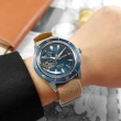 【SEIKO 精工】PRESAGE 復刻60年代 鏤空 機械錶 合成皮革手錶 藍x銀框x棕 41mm(4R39-01A0B.SSA453J1)