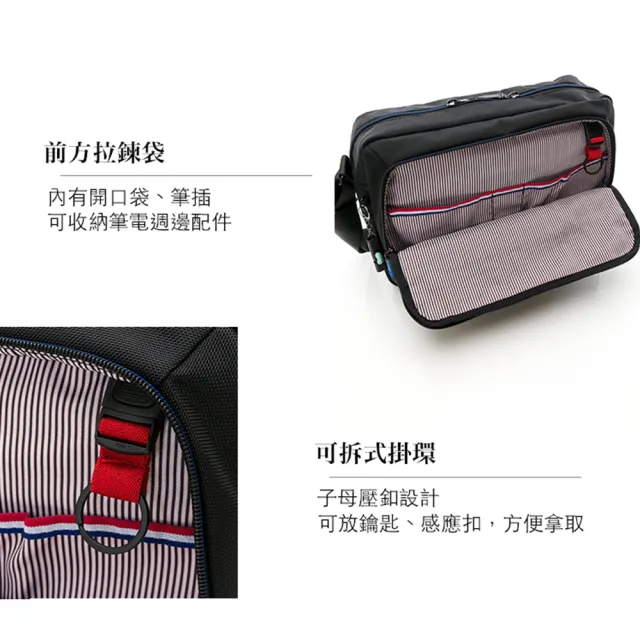 【BESIDE-U】機能商務筆電包 上學/工作/通勤斜背包 輕量側背包(RFID防盜錄、防潑水)