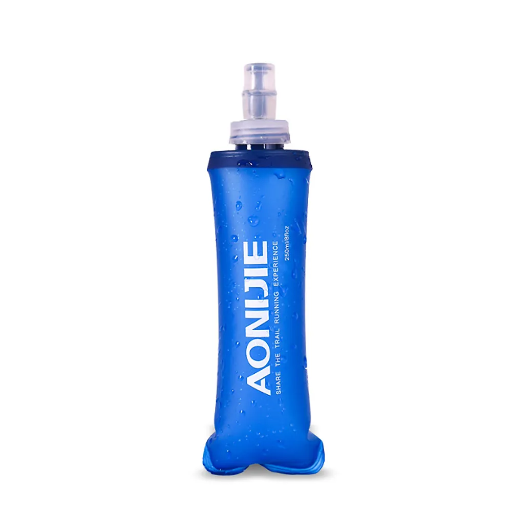 【AONIJIE】奧尼捷運動隨身軟式可摺疊水壺 250ml 藍色(SD09)
