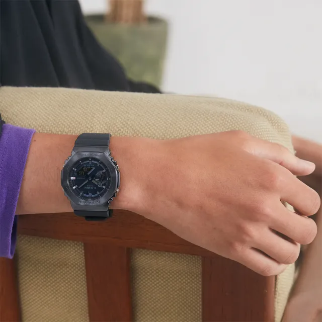 【CASIO 卡西歐】G-SHOCK 八角 金屬錶殼 雙顯手錶-深海藍 送禮 禮物 推薦(GM-2100N-2A)