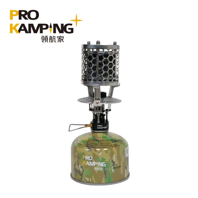 【Pro Kamping 領航家】T-Heater瓦斯暖爐 PKH-101(附收納袋 韓國燙金石 氣氛燈 露營野營 使用高山瓦斯罐)