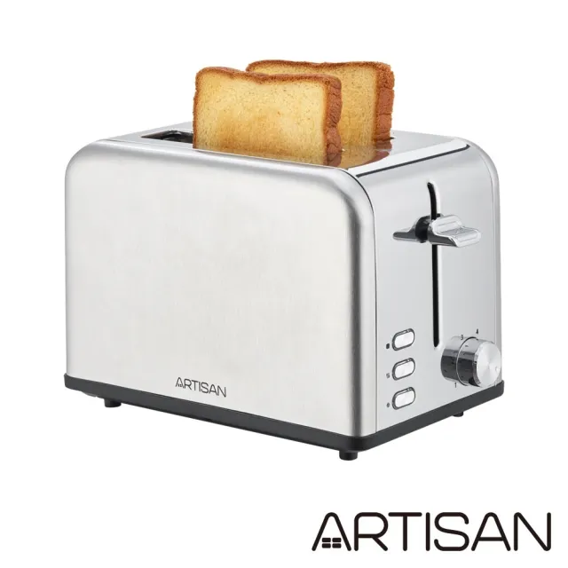 【Artisan 奧得思】不鏽鋼厚薄片烤麵包機+送防塵防蟑上蓋(TT2001)
