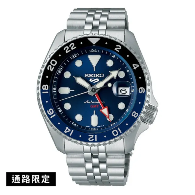 【SEIKO 精工】GMT兩地時區機械錶 SK038  -藍 / 42.5mm(SSK003K1 / 4R34-00A0B)