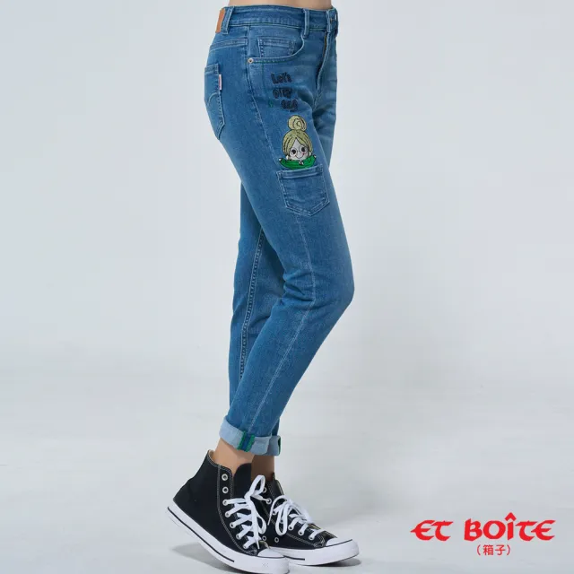 【BLUE WAY】女裝 口袋娃娃舒適丹寧 小直筒褲 牛仔褲-ET BOITE箱子
