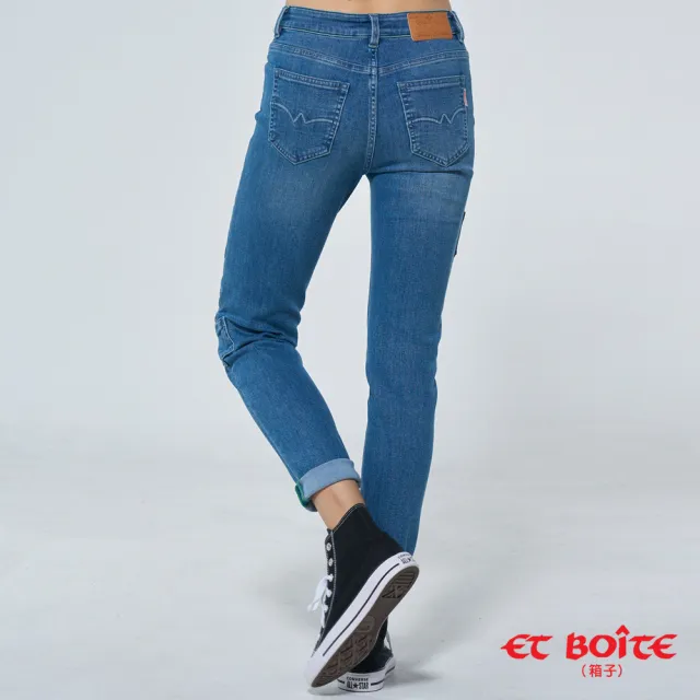 【BLUE WAY】女裝 口袋娃娃舒適丹寧 小直筒褲 牛仔褲-ET BOITE箱子
