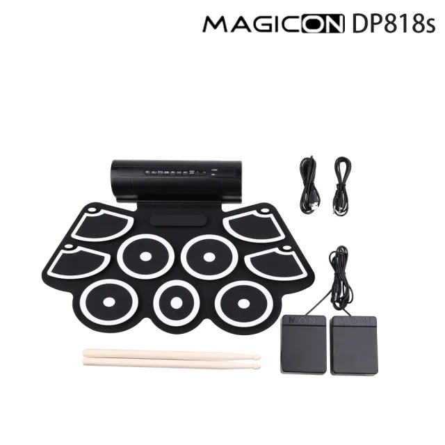 【MAGICON】DTX遊戲兒童手捲電子鼓(兒童 矽膠 電子鼓 手捲鼓 架子鼓 DTX 連結手機平板)