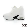 【bac】厚底台氣墊飛織布彈力休閒鞋(白色)