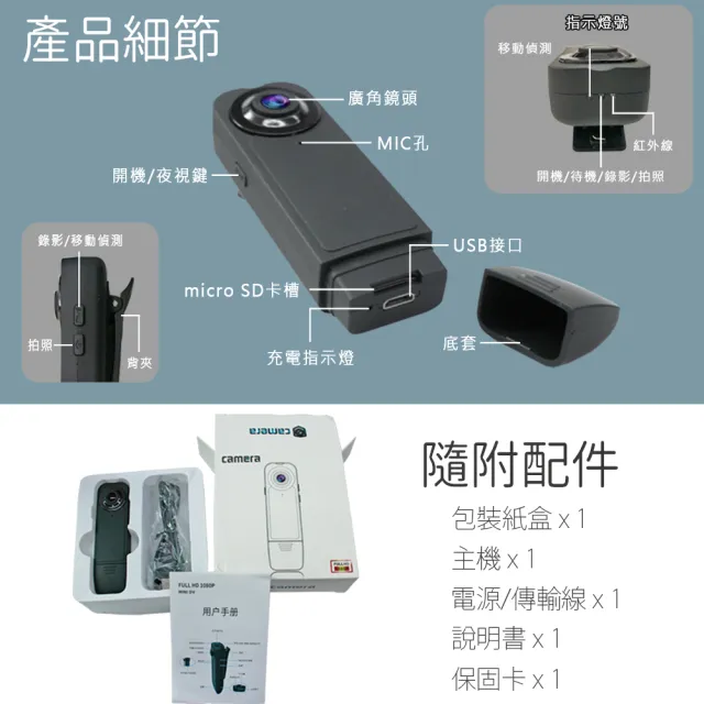 【勝利者】1080P夜視針孔微型密錄攝影機 微型攝影機 密錄器