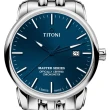 【TITONI 梅花錶】大師系列 瑞士天文台認證機械腕錶/時尚藍41mm(83188 S-679)