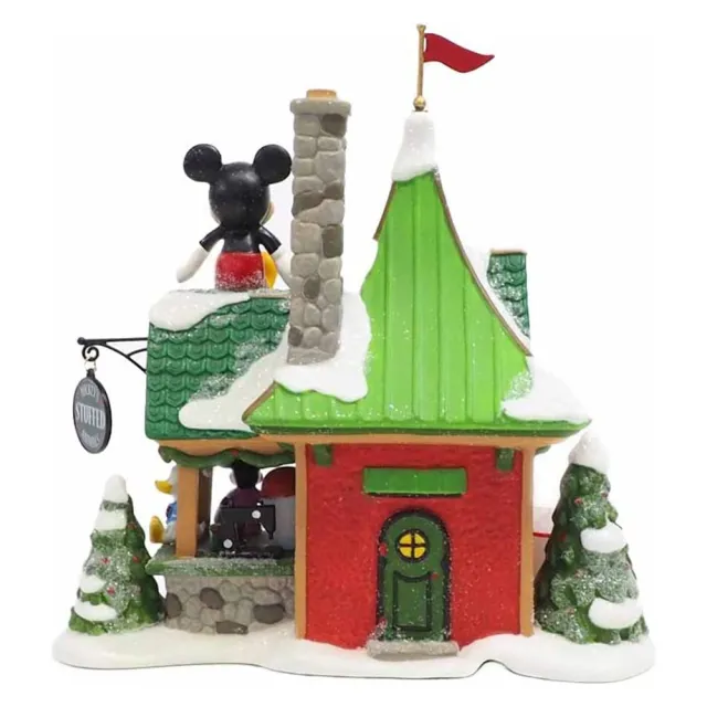 【Enesco】精品家飾 Disney 迪士尼 米奇絨毛玩偶店鋪居家擺飾 附燈