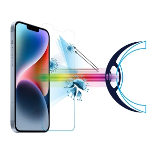 【RetinaGuard 視網盾】iPhone 14 Plus 抗菌防藍光玻璃保護膜(6.7吋)