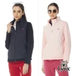 【Lynx Golf】女款薄鋪棉彈性舒適壓紋配布剪裁星球系列繡花拉鍊口袋長袖外套(二色)