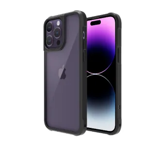 【ABSOLUTE】iPhone 14 Pro Max 6.7吋 LINKASEAIR軍規防摔抗變色大猩猩玻璃掛繩保護殼(耀岩黑)