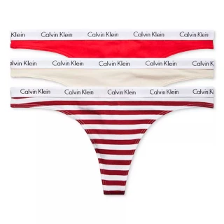 【Calvin Klein 凱文克萊】女時尚款紅膚色丁字褲混搭3件組-網(預購)