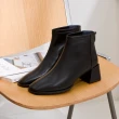 【FAIR LADY】芯太軟 時髦彈力皮革方頭短靴(黑、8B2568)