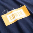 【EDWIN】男裝 網路獨家↘草寫Denim LOGO長袖T恤(丈青色)