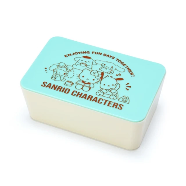 【小禮堂】Sanrio大集合 濕紙巾方形收納盒 - 綠米坐姿(平輸品)