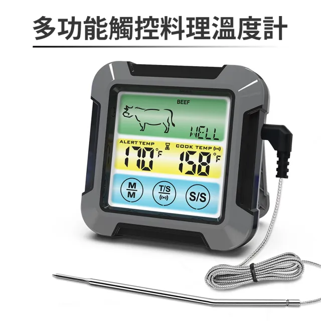 【MEHOME美好家】防水料理電子溫度計(多功能觸控式螢幕 烘焙/烤箱料理/烤肉)