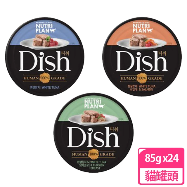【Nutriplan韓國金日鱔】DISH乳酸菌貓罐85g 24罐組(副食 全齡貓)