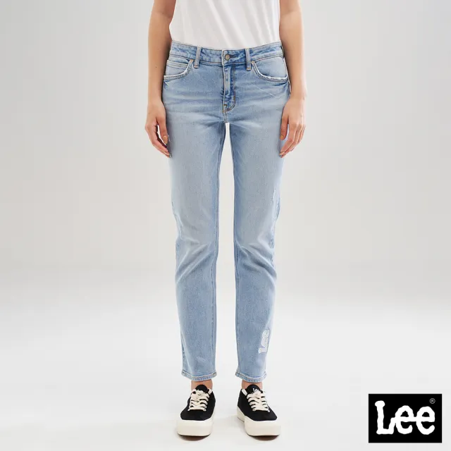 【Lee】出清品-女裝 牛仔褲 / 401 中腰合身小直筒 淺藍洗水(LL220305325)