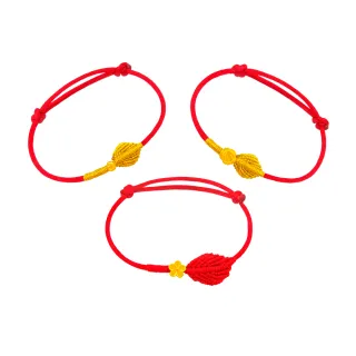 【A+】6選1 一葉/夜暴富 9999純黃金開運編繩手鍊-0.03錢±2厘