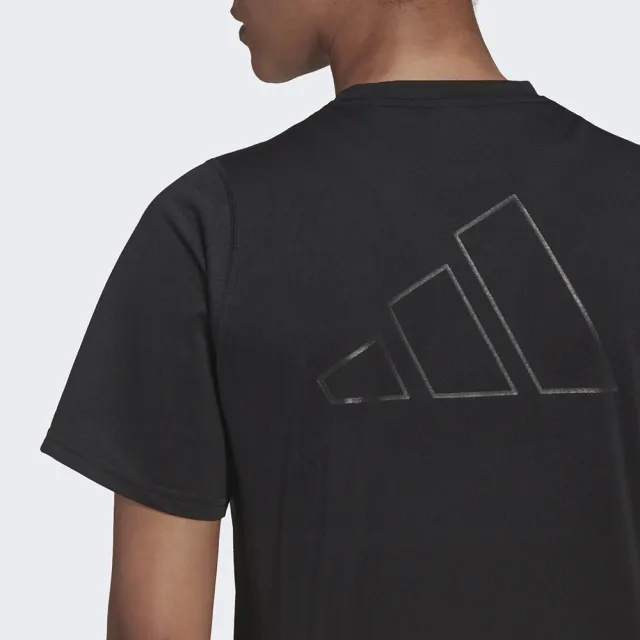 【adidas 愛迪達】RI 3B TEE 女 短袖上衣 T恤 亞洲版 運動 慢跑 反光 吸濕 排汗 柔軟 黑(H57742)
