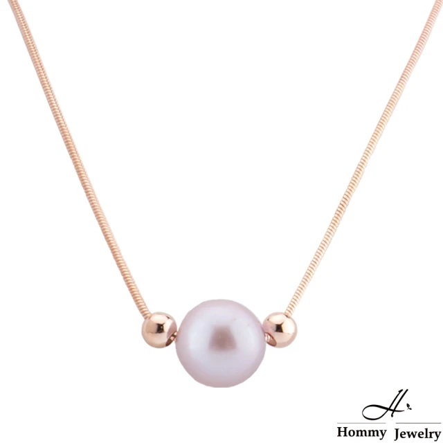 Hommy Jewelry Pure Pearl Pink 浪漫柔光珍珠項鍊(珍珠)