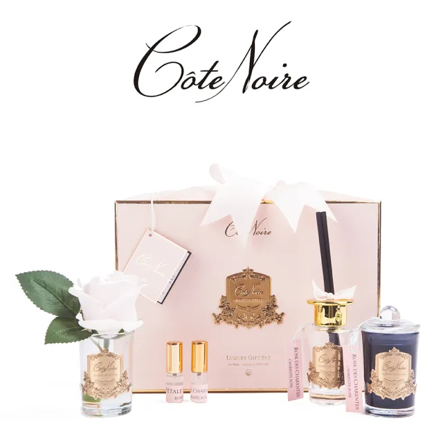 【Cote Noire 寇特蘭】法式粉紅玫瑰香氛禮盒組