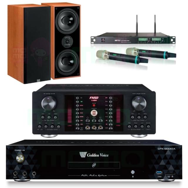 【金嗓】CPX-900 K1A+FNSD A-480N+ACT-8299PRO++DM-827 木(4TB點歌機+擴大機+無線麥克風+喇叭)