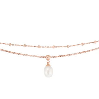 【Hommy Jewelry】Pure Pearl Transform 小金珍珠腳踝雙鍊(珍珠)