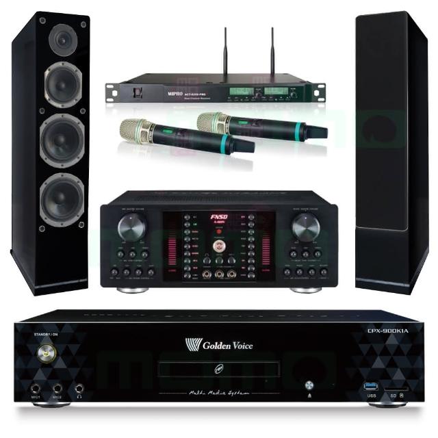 【金嗓】CPX-900 K1A+FNSD A-480N+ACT-8299PRO++AS-168 黑(4TB點歌機+擴大機+無線麥克風+喇叭)