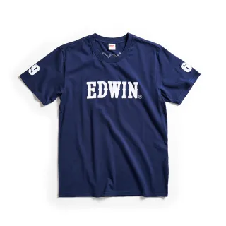 【EDWIN】男裝 LOGO貼布繡短袖T恤(丈青色)