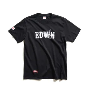 【EDWIN】男裝 EDGE搖滾LOGO短袖T恤(黑色)
