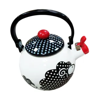 彩繪琺瑯壺 綿羊造型笛音壺 1.6L(台灣製造 304不鏽鋼 茶壺 熱水壺)