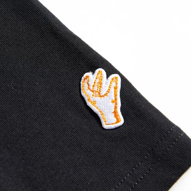 【EDWIN】男裝 橘標 基本LOGO短袖T恤(黑色)