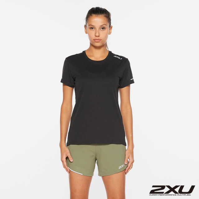 2XU 女 AERO運動短袖(黑/反光銀)