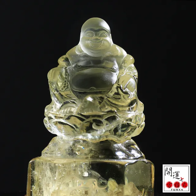 【開運方程式】黃水晶彌勒佛 水晶雕件(招財開運擺件 陽宅風水/入厝禮)